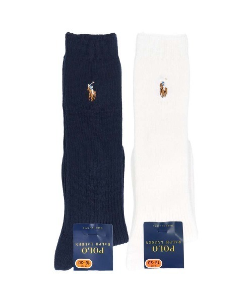 ジュニア　ラルフハイソックス24-26㎝灰20足バラ未使用34000相当分 POLO RALPH LAUREN 靴下 キッズ マルチワンポイント リブ