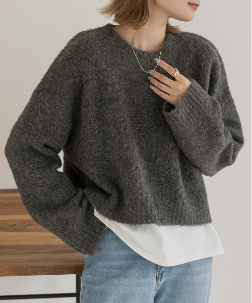 ad thie（アドティエ） ニット セーター ブークレー ショートニット