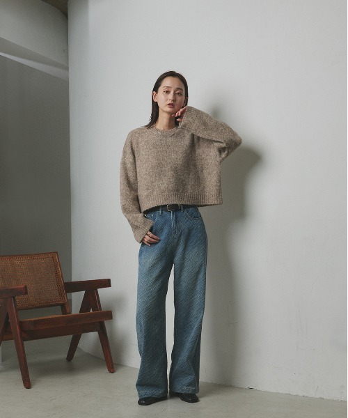 ad thie（アドティエ） ニット セーター ブークレー ショートニット