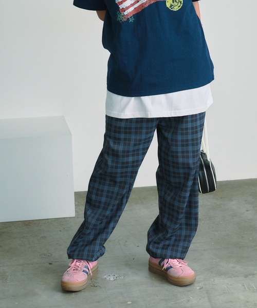 美品 サイ 定価4,9万円 チェック柄イージーパンツ Scye Basics AO2 パンツ Plaid easy pants / チェック柄 イージーパンツ