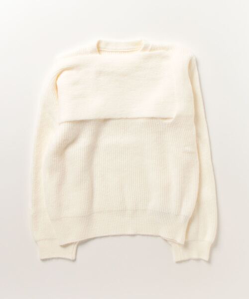 ニット セーター タートルネック 配色 レイヤード風 長袖 トップス レディース Dream garden ニット セーター レイヤード風 オフショルダー