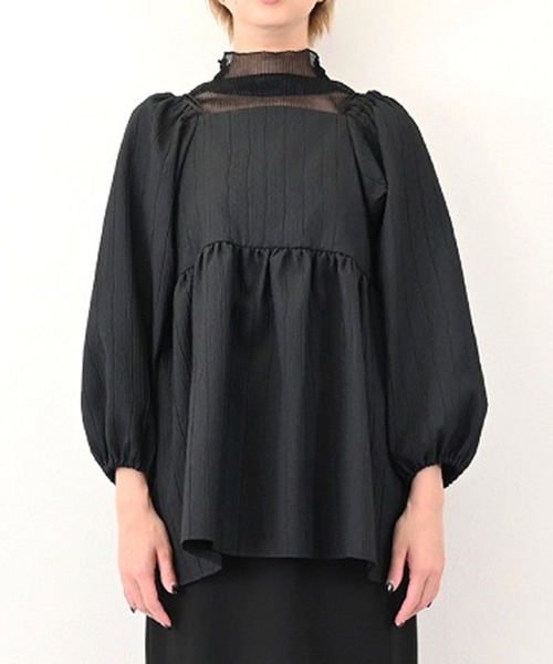 ブラウス シャツ ふくれジャガード2WAYオフショルブラウス レディース STYLEBLOCK ブラウス シャツ ふくれジャガード2WAYオフショル