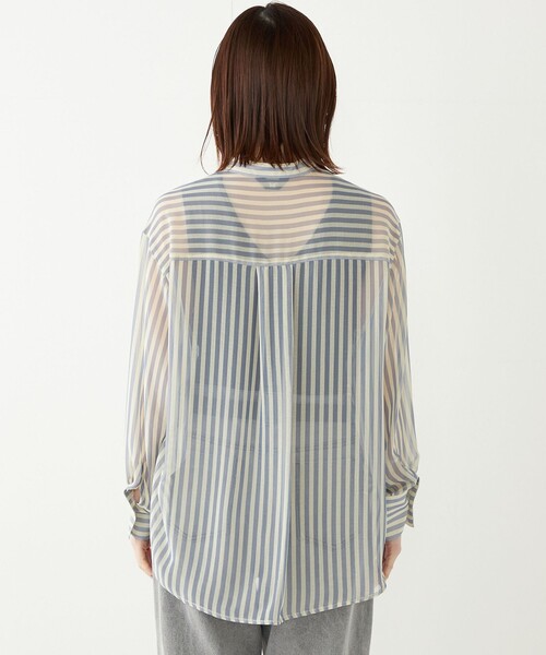 SHIPS for women / シップスウィメン SHIPS Colors:〈手洗い可能〉シアー 楊柳 ストライプ シャツ◇ SHIPS Colors:〈手洗い可能〉シアー 楊柳 ストライプ シャツ