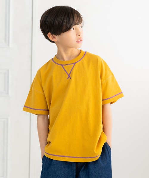 JAM & LINK tシャツ 配色ステッチ ビッグシルエット半袖Tシャツ キッズ 
