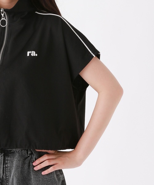 repipi armario（レピピアルマリオ） ラインハーフZIPトップス キッズ