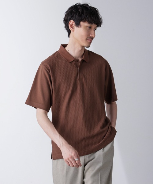 NANO universe ポロシャツ 2トーンコンビポロシャツ 半袖 メンズ 