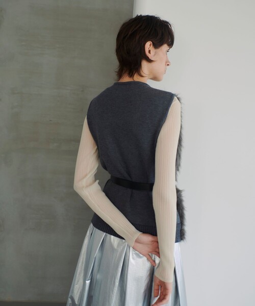 アルアバイル　モールWフェイスニットジレ フェイクファーコンビニットジレ|allureville OFFICIAL SITE / ONLINE