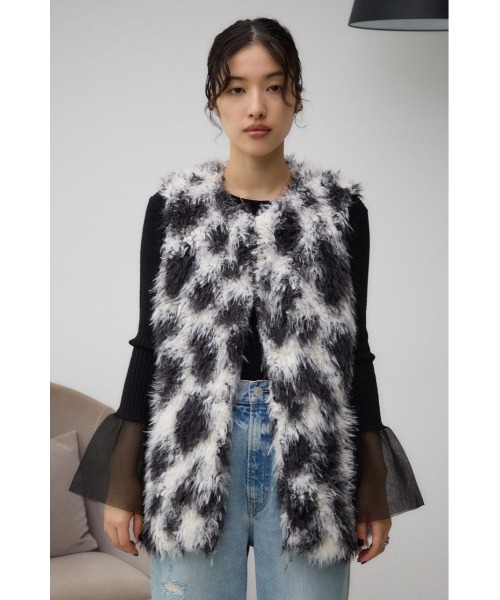 AZUL BY MOUSSY ベスト ジレ プードルフェイクファーベスト