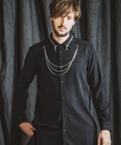 NO ID.（ノーアイディー） シャツ 「NO ID.」Zip Chain Long Shirt