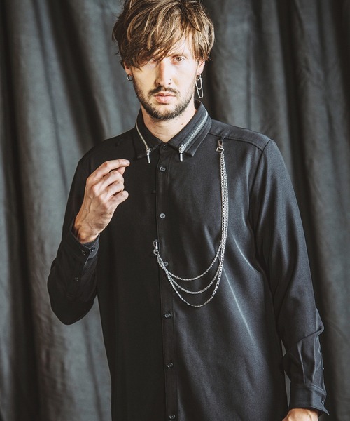 NO ID.（ノーアイディー） シャツ 「NO ID.」Zip Chain Long Shirt