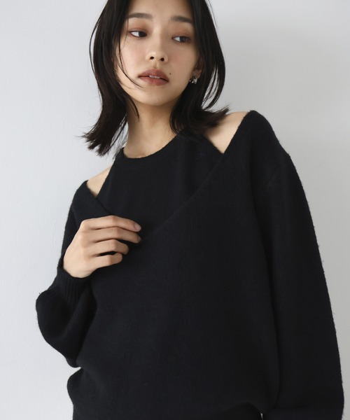ニット セーター レイヤードVネックニットセット レディース Rashik ニット セーター レイヤードVネックニットセット