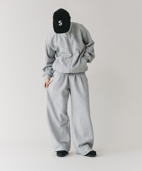 Adoon plain トレーナー スウェット 「セットアップ対応」STAND NECK