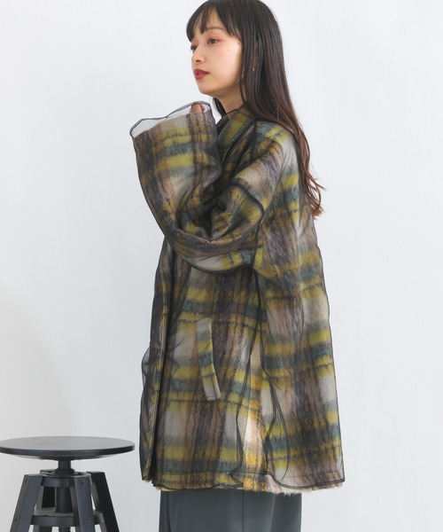 terrace ジャケット テーラードジャケット シャギーチェックチュール