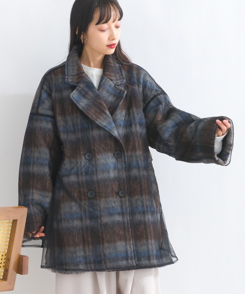 terrace ジャケット テーラードジャケット シャギーチェックチュール