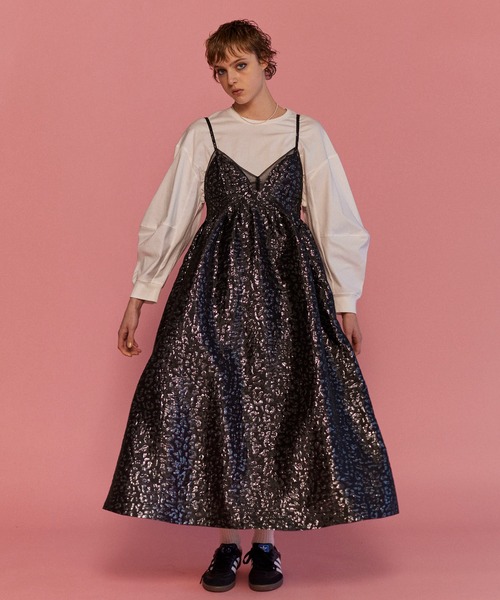 スカート MAISON SPECIAL Volume Onepiece MAISON SPECIAL ワンピース Lame Jacquard Volume Silhouette