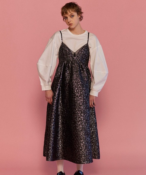 スカート MAISON SPECIAL Volume Onepiece MAISON SPECIAL ワンピース Lame Jacquard Volume Silhouette