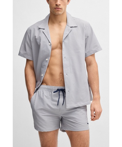 【新品未使用】大人気 BOSS ボス スイムショーツ M 水着 L LL 黒 HUGO BOSS (ヒューゴボス) BOSS BEACH モノグラム総柄 速乾