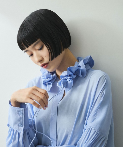ADAM ET ROPE' ブラウス シャツ 「WEB限定」フリルタイブラウス