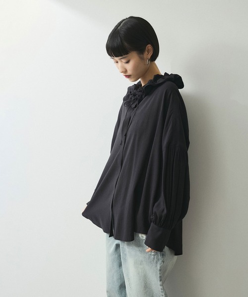 ADAM ET ROPE'（アダムエロペ） ブラウス シャツ 「WEB限定」フリル