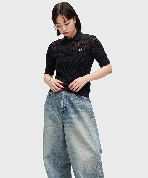 フレッドペリー メッシュポロ Open-Knit Polo Shirt FRED PERRY フレッドペリー ポロシャツ OPEN-KNIT POLO SHIRT