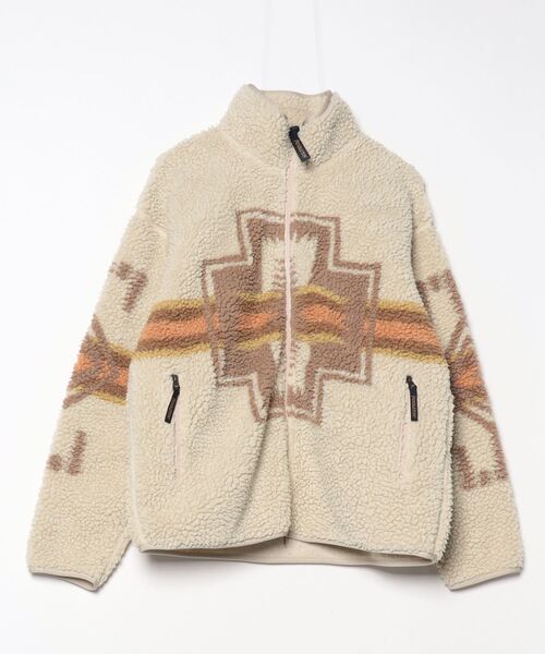 Pendleton 幾何学模様ジャケット 【XL】裏起毛 ベージュ　ペンドルトン Pendleton 幾何学模様ジャケット 【XL】裏起毛 ベージュ ペンドルトン