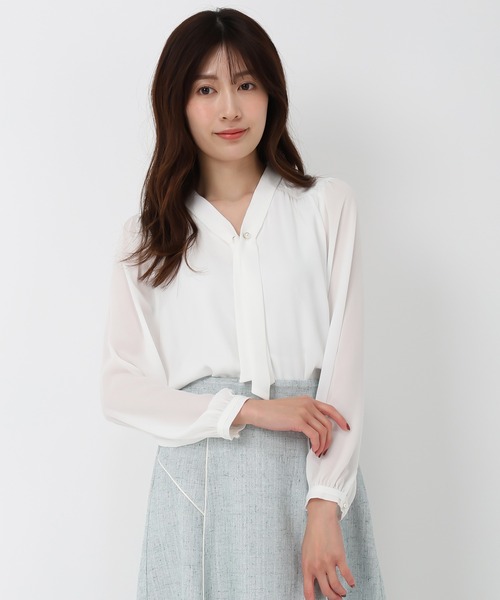 ブラウス シャツ 2025春夏新作 パールダブルフリル袖ブラウス レディース 31 Sons de mode ブラウス シャツ 2025春夏新作 フリルシアー