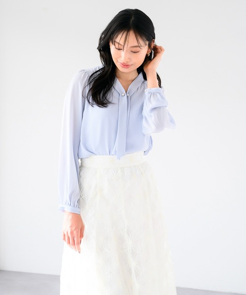 ブラウス シャツ 2025春夏新作 パールバー付きタイブラウス レディース MISCH MASCH ブラウス シャツ 2025春夏新作 パールバー付きタイ