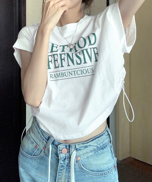 ALTROSE tシャツ クロップド ドロスト Tシャツ ミニ丈 ちびT