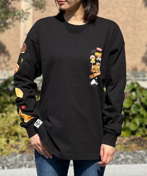 【新品未使用】CHUMS チャムス Fast Food 長袖Tシャツ Sサイズ CHUMS tシャツ 「CHUMS」 Fast Food L/S T-Shirt ファストフード
