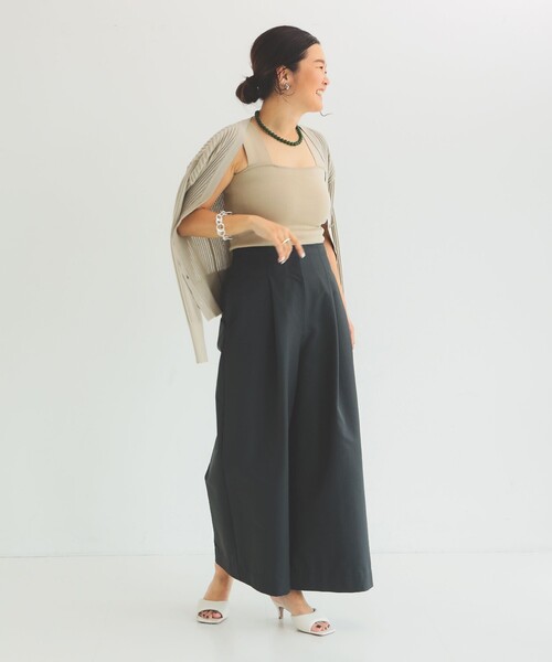 Demi-Luxe BEAMS パンツ ハイウエスト タック ワイドパンツ