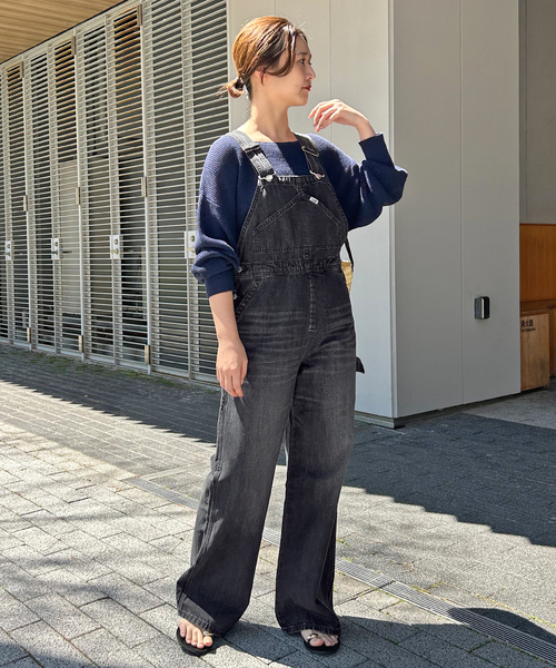 当店在庫してます！ サロペット Lee オーバーオール ブラック LEE/リー パンツ