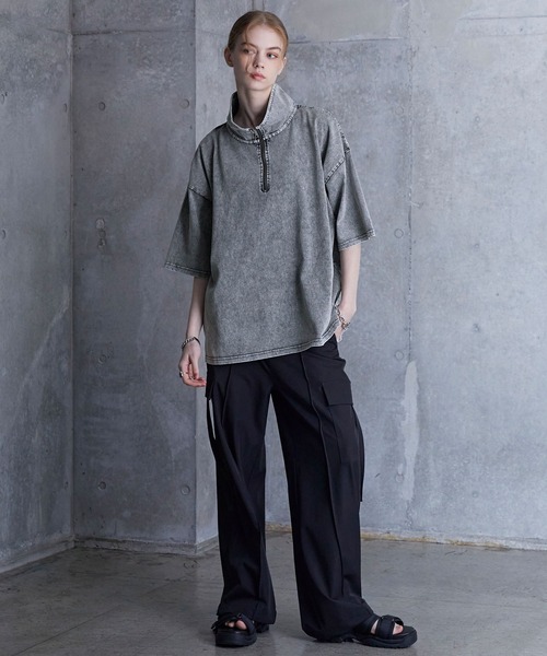 WV PROJECT正規品★21SS【2着セット】Sixteenルーズ半袖Tシャツ ネックジャガードロゴ半袖Tシャツ｜MEN｜251HSC80-021D｜AZUL BY