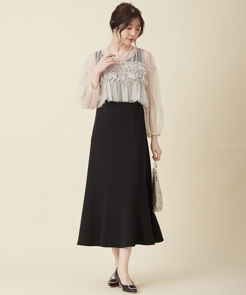 ドレス 「Lily Calin」チュールフリルトップス×ドレスセットの画像
