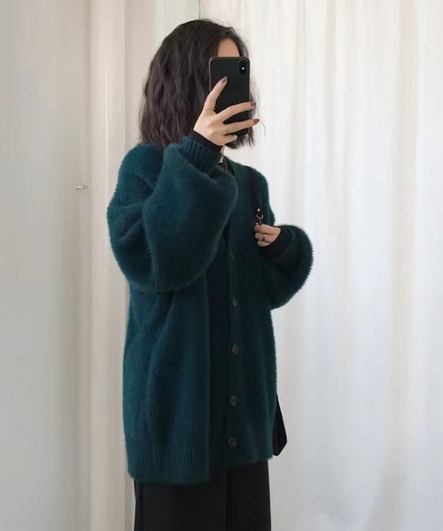 「SpRay」 ニットカーディガン FREE ブラック レディース_画像9