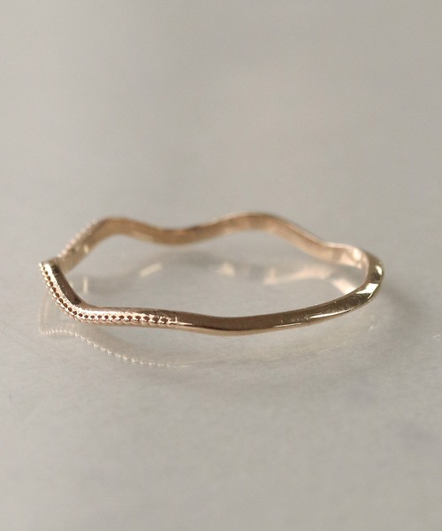 NOIR DE POUPEE 指輪 リング K10 layer ring ピンキーリング 波