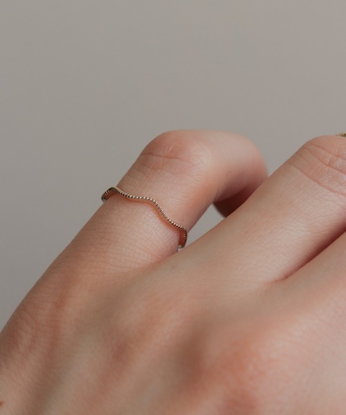 NOIR DE POUPEE 指輪 リング K10 layer ring ピンキーリング 波