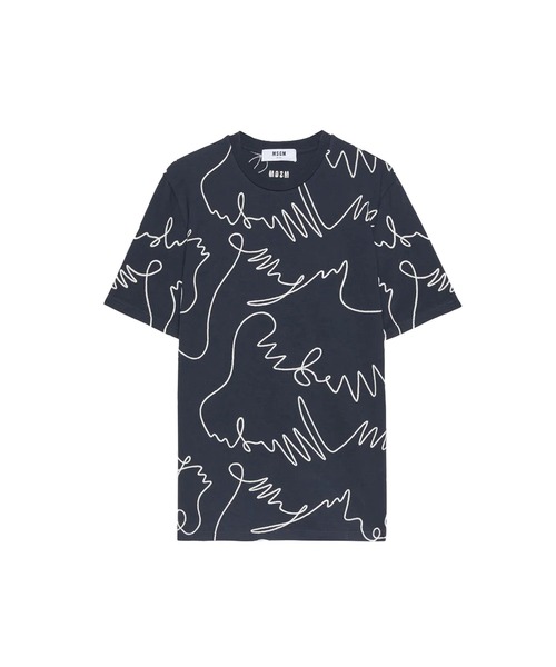 【新品】 MSGM 刺繍ロゴTシャツ メンズ Mサイズ MSGM（エムエスジーエム） tシャツ 「NEW」MSGM One Stroke 刺繍ロゴT