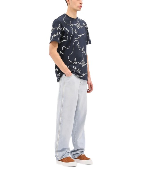 【新品】 MSGM 刺繍ロゴTシャツ メンズ Mサイズ MSGM（エムエスジーエム） tシャツ 「NEW」MSGM One Stroke 刺繍ロゴT