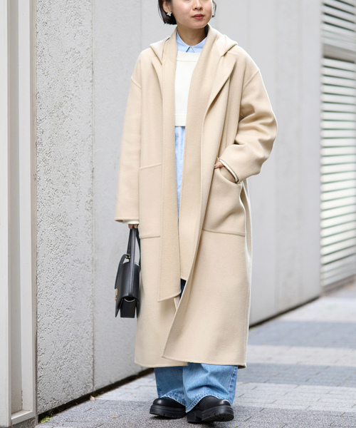 IENA（イエナ） ノーカラーコート 38 グレー レディース : ZOZOTOWN