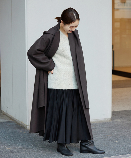 IENA（イエナ） ノーカラーコート 38 グレー レディース : ZOZOTOWN