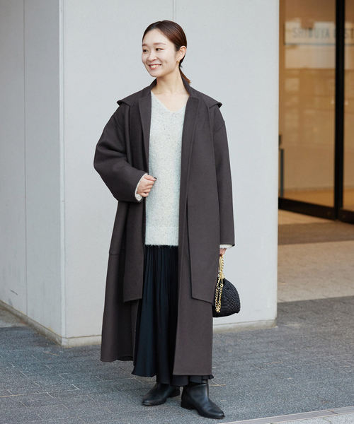 IENA（イエナ） ノーカラーコート 38 グレー レディース : ZOZOTOWN