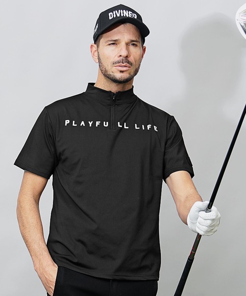 DIVINER GOLF ゴルフ 「DIVINER GOLF」ハーフZIP半袖モック