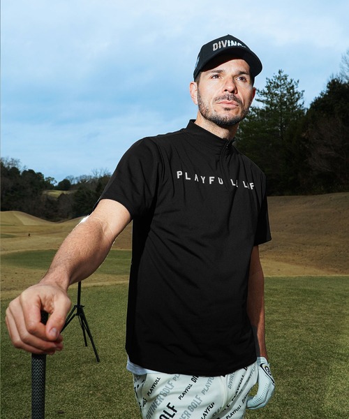 DIVINER GOLF ゴルフ 「DIVINER GOLF」ハーフZIP半袖モック