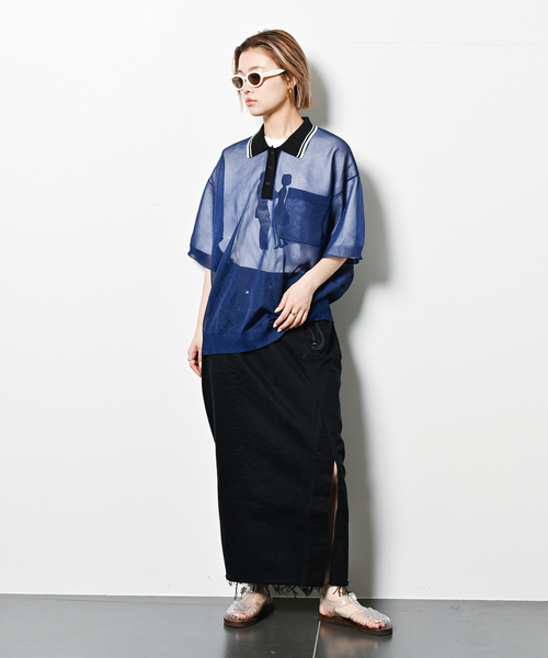 CITYSHOP - CITYSHOP(シティショップ) レディース トップス ポロシャツ CITYSHOP ニット セーター SHEER ポロシャツニット レディース