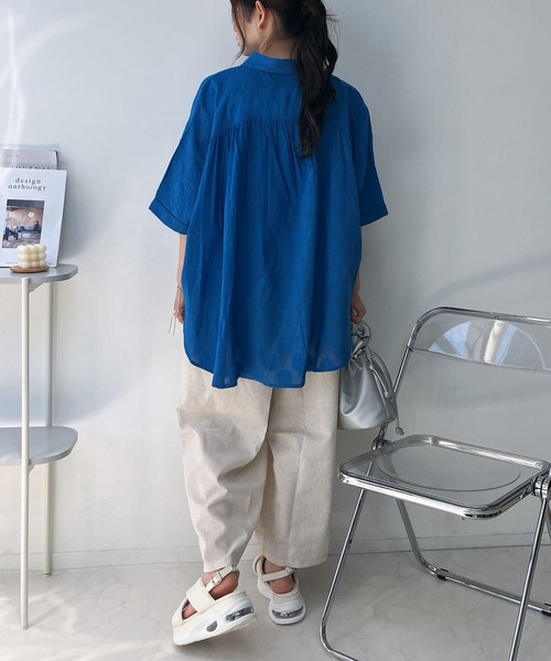 AS KNOW ブラウス シャツ ○インドコットン ドットジャガード