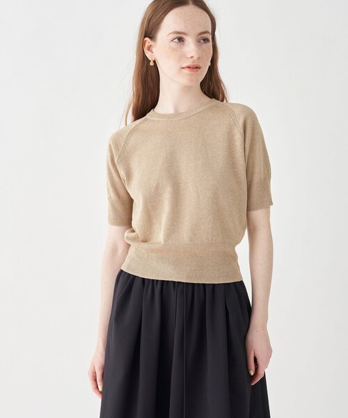 「MACPHEE」 半袖ニット S シルバー レディース MACPHEE 「MACPHEE」 半袖ニット S シルバー レディース