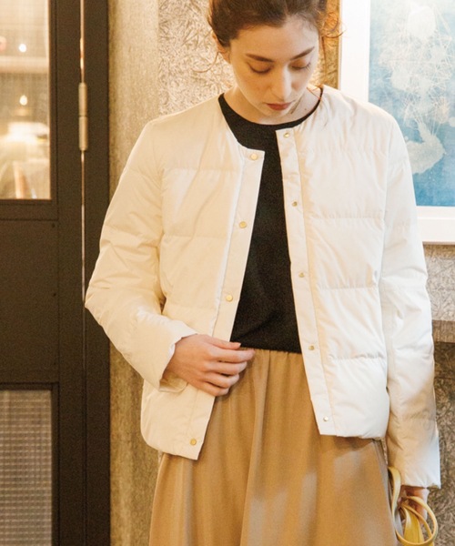 ホワイト ダウンジャケット OPAQUE.CLIP (オペークドットクリップ) OPAQUE.CLIP（オペークドットクリップ） ダウンコート ダウン