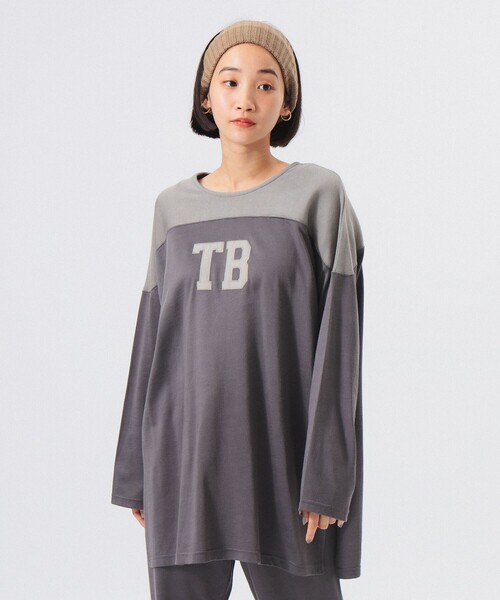 tシャツ ロゴ フットボール ロングスリーブ Tシャツ レディース