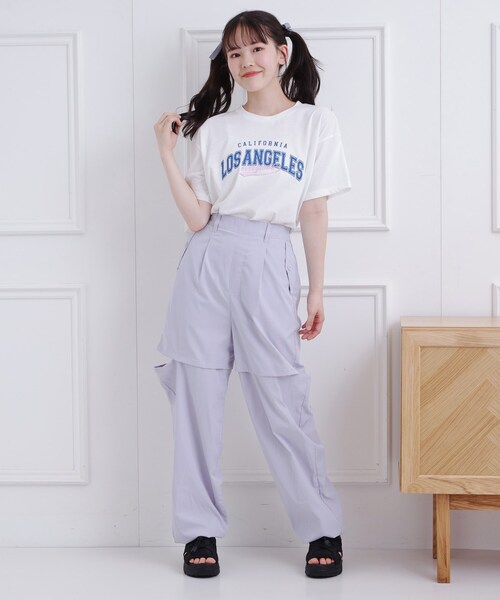 PINK-latte（ピンクラテ） tシャツ カレッジロゴTシャツ キッズ 子供服