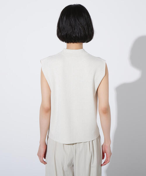 ポロシャツ ポロ ラメ混ポロエリニット レディース N.Natural Beauty Basic ポロシャツ ポロ ラメ混ポロエリニット